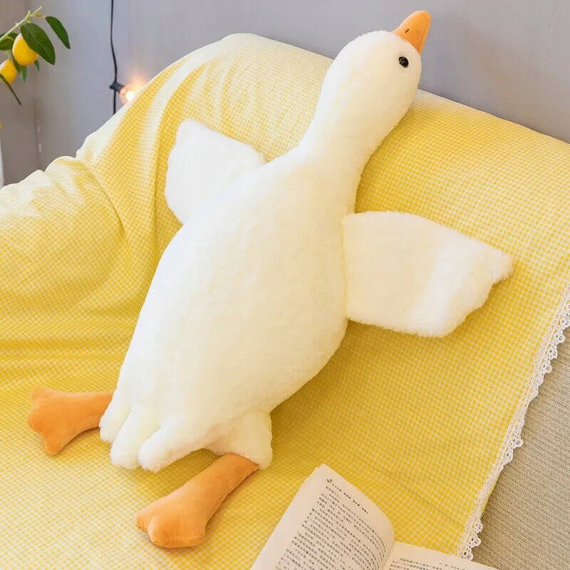 Hračka maskot hebká plyšová husa bílá 70 cm