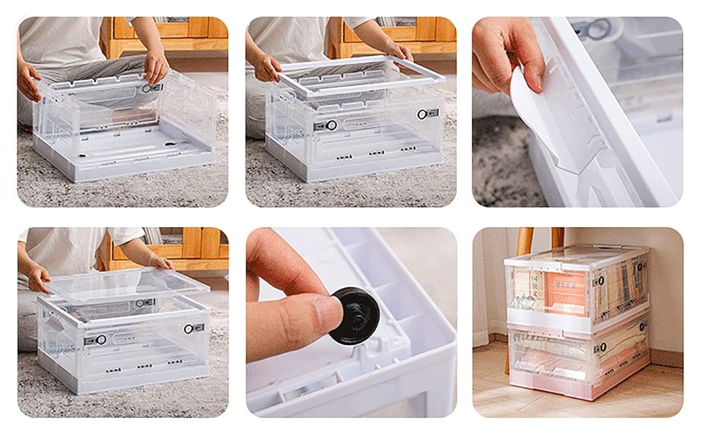 Skládací plastový box organizér modulární skříňka kolečká