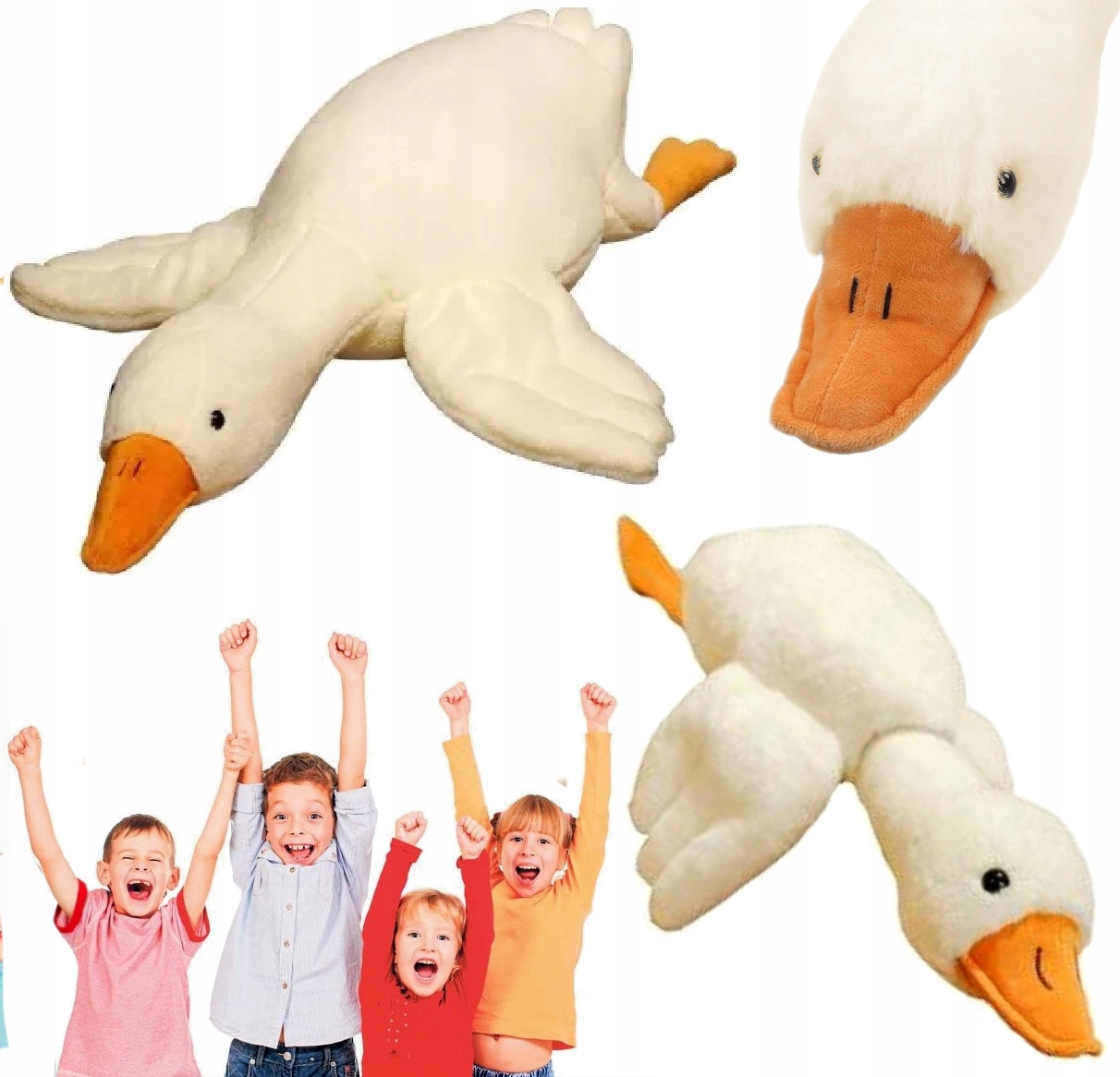 Hračka maskot hebká plyšová husa bílá 50 cm