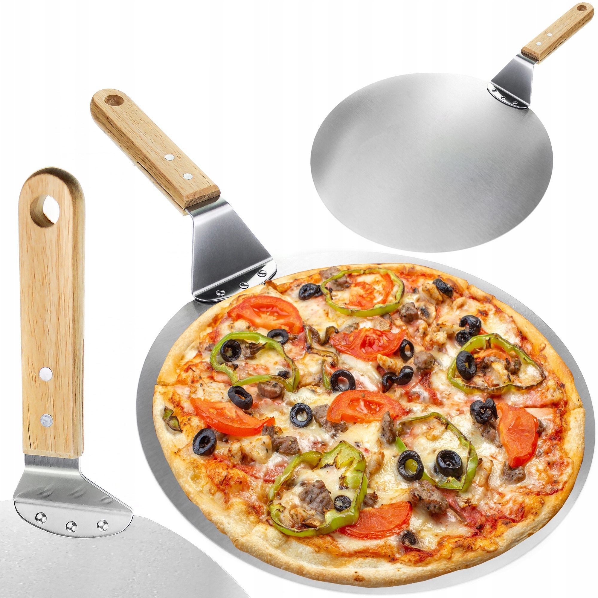 Lopata na pizzu ocelová kulatá 30cm
