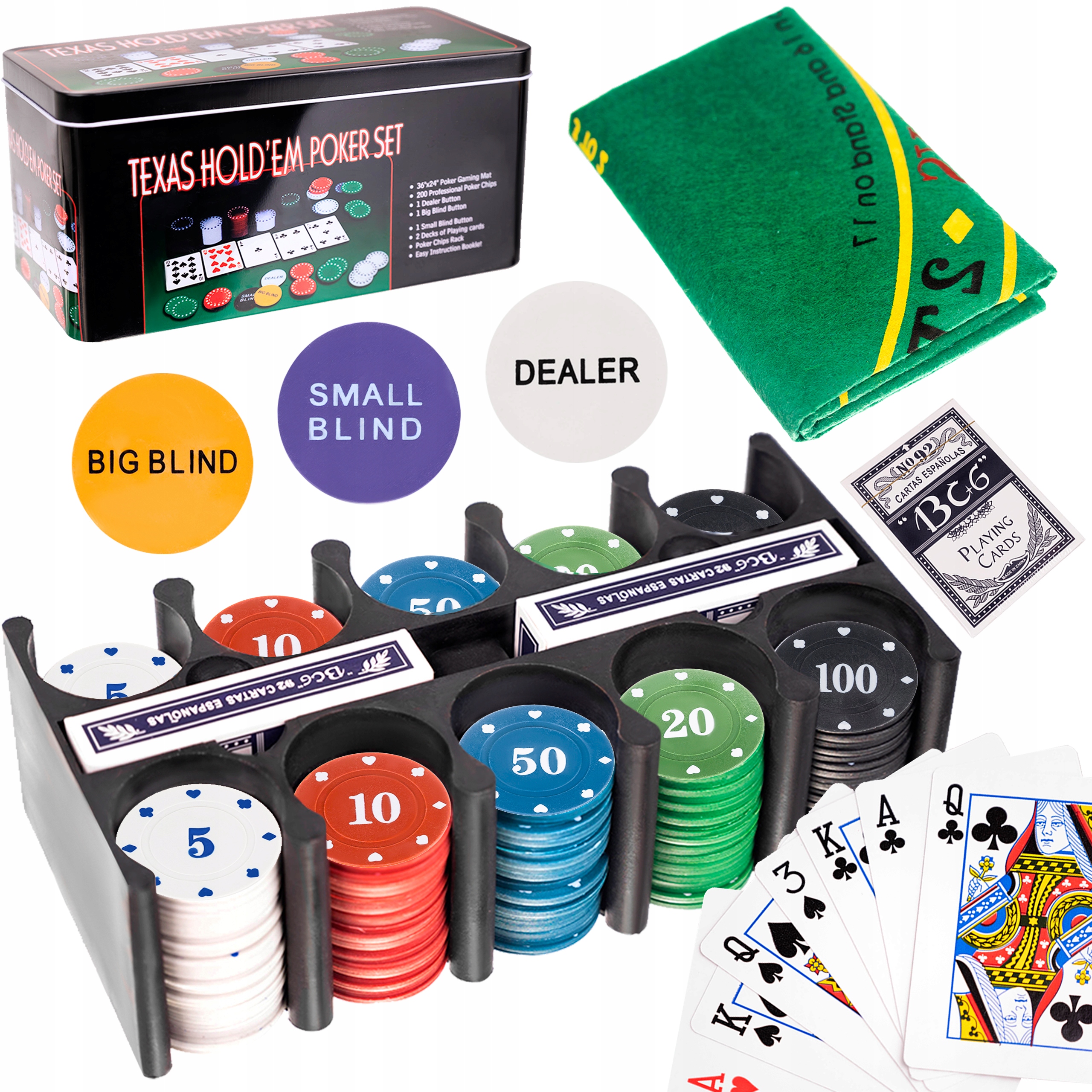 Sestava pro poker texas black jack 200 kusu žetonů