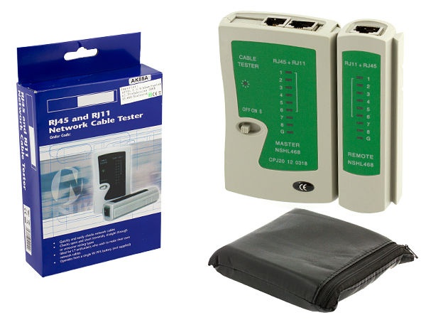Tester zkoušečka kabelů rj45/rj12/rj11