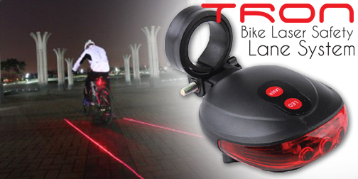 Zadní světlo na kolo s 5 led - 7 módů a 2 x laser