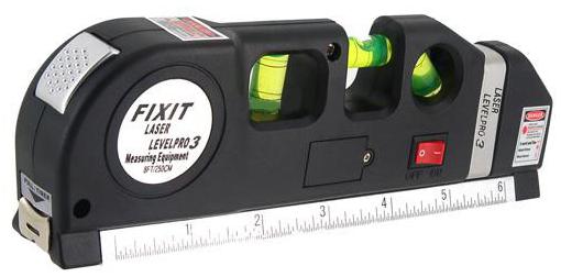 Praktická laserová vodováha se svinovacím metrem