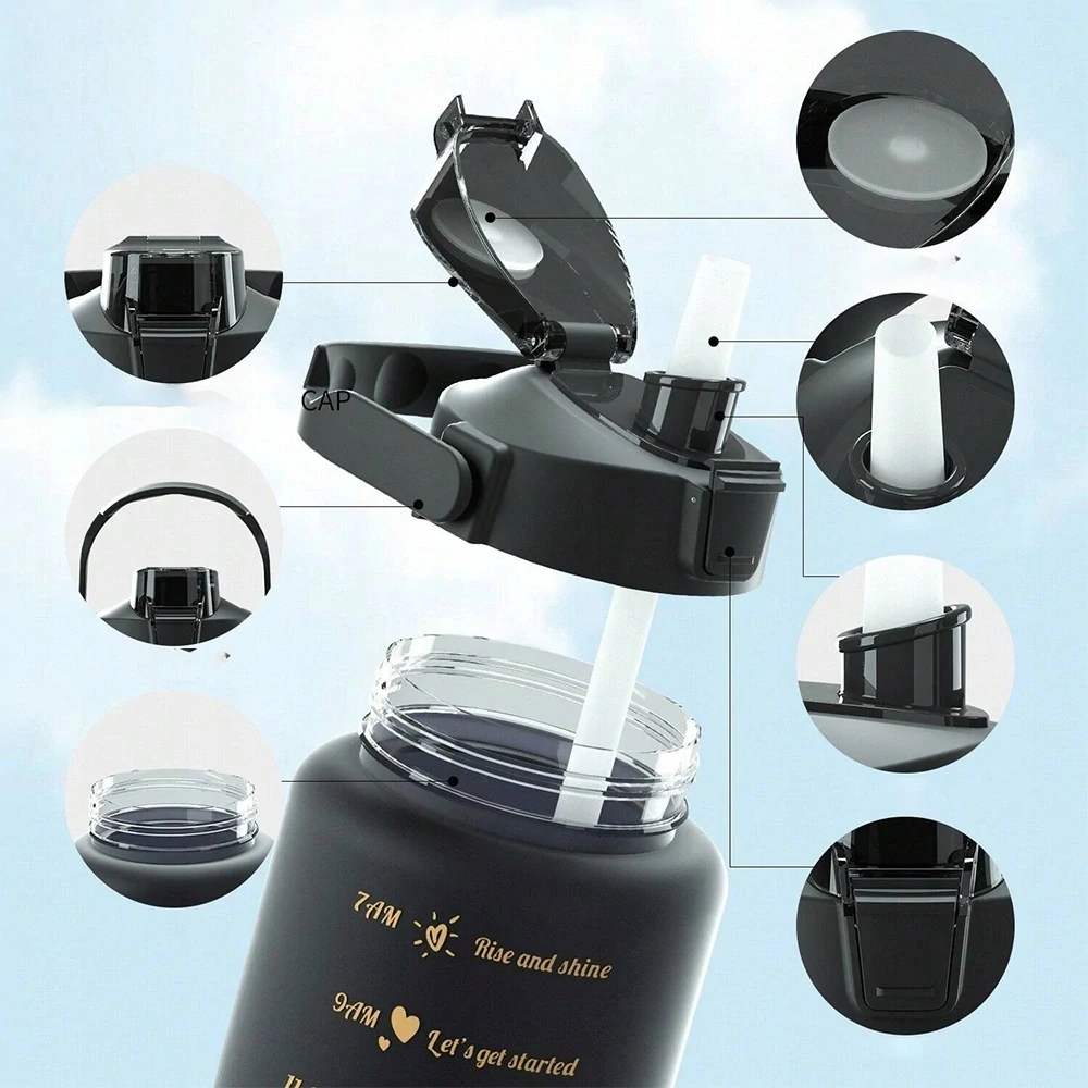 Sada 3 motivačních lahví na vodu s odměrkou 3v1