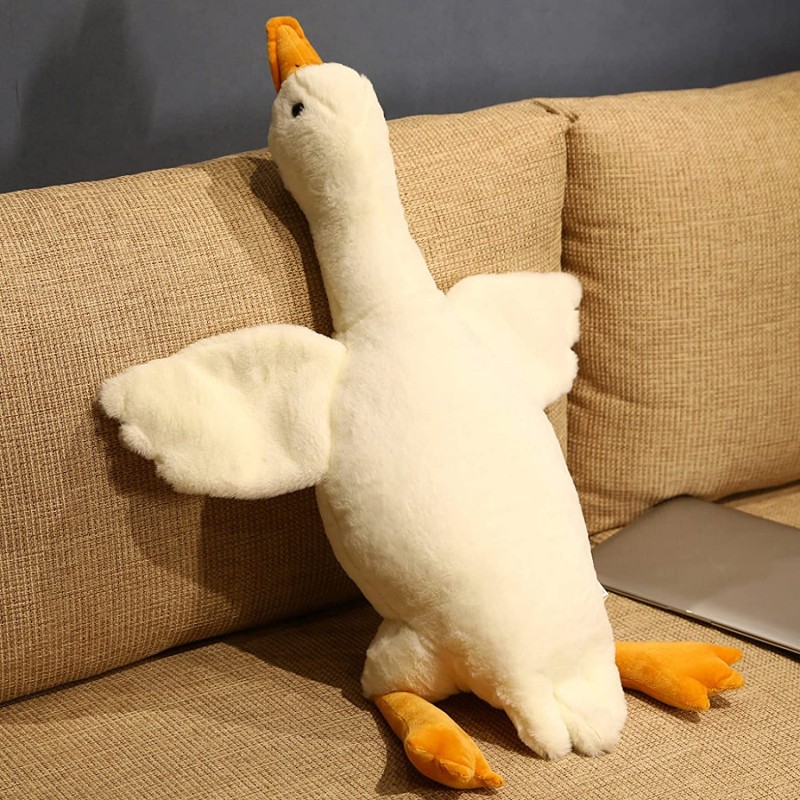 Hračka maskot hebká plyšová husa bílá 50 cm