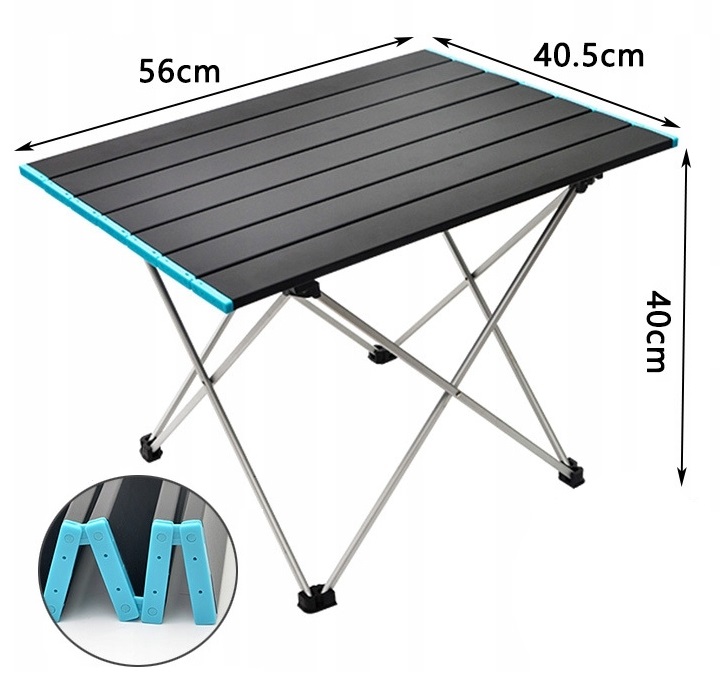 Přenosný zahradní stůl skládací stolek kempingový 56 cm