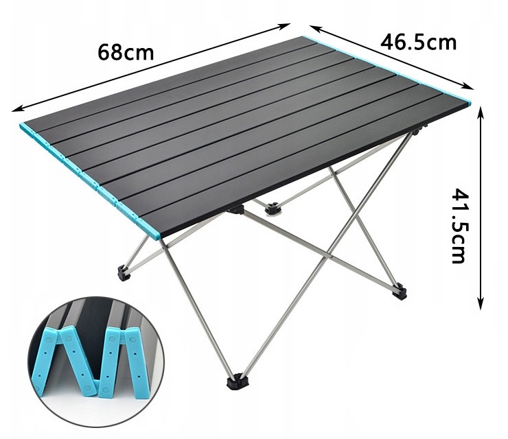 Přenosný zahradní stůl skládací stolek kempingový 68 cm