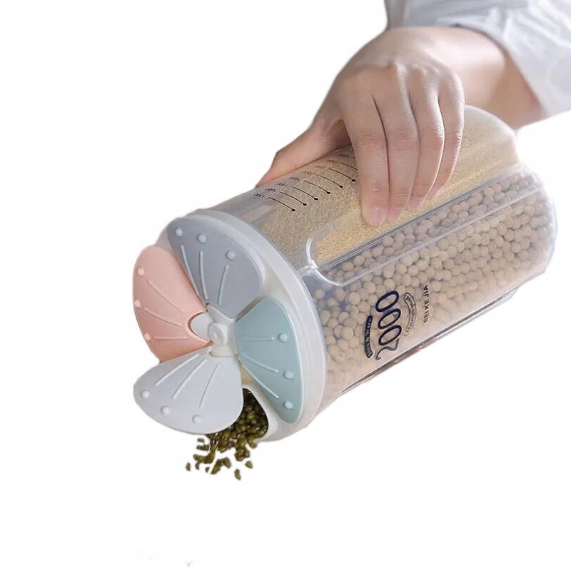 Zásobník na sypké produkty těstoviny obiloviny 4 přihrádky 2000ml