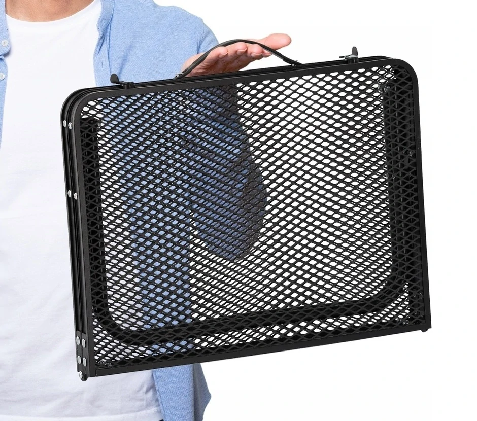 Turistický stůl hliníkový síťovaný stolek skládací lehký 60x40