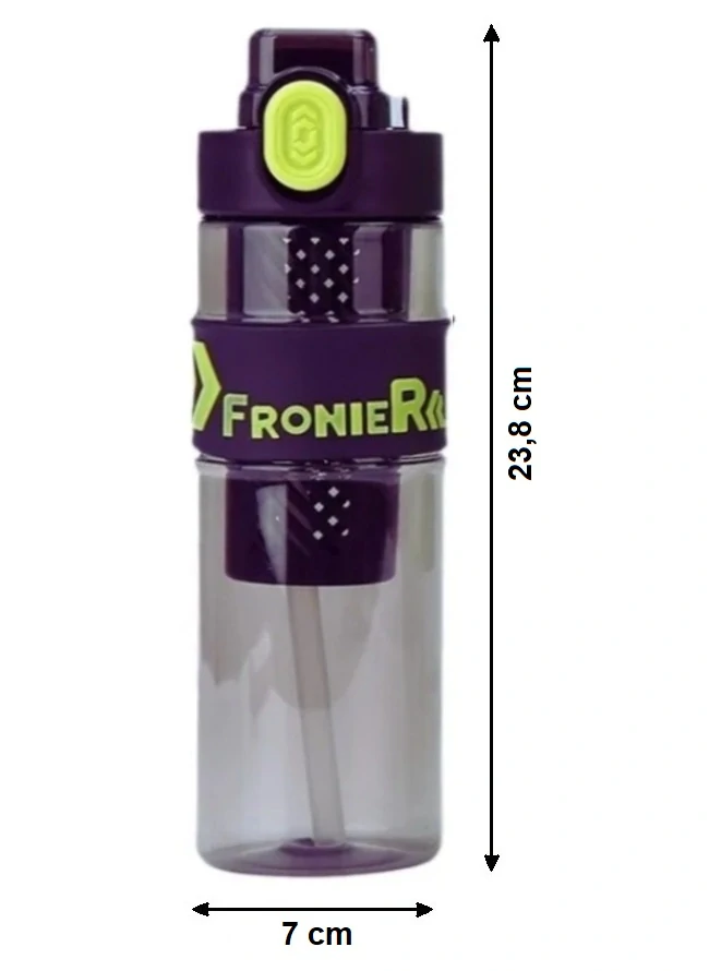 Láhev na vodu s ovocem 650 ml s vložkou na led a brčkem