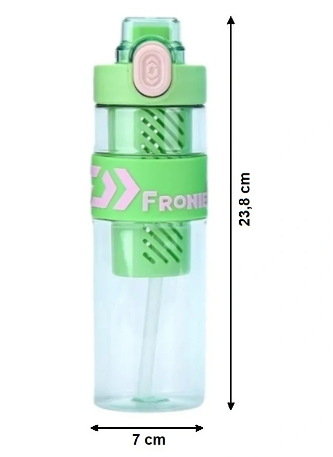 Láhev na vodu s ovocem 650 ml s vložkou na led a brčkem