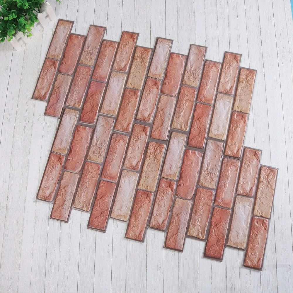 Panel samolepící pěnová tapeta 3D červená cihla kámen sada 30x30cm 10 ks