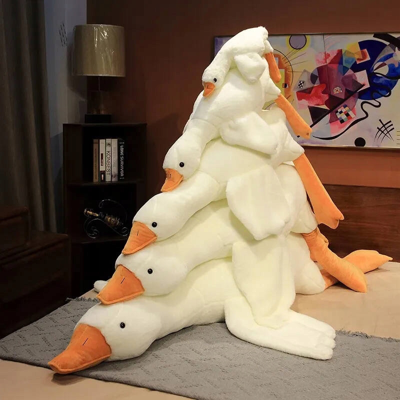 Hračka maskot hebká plyšová husa bílá 50 cm
