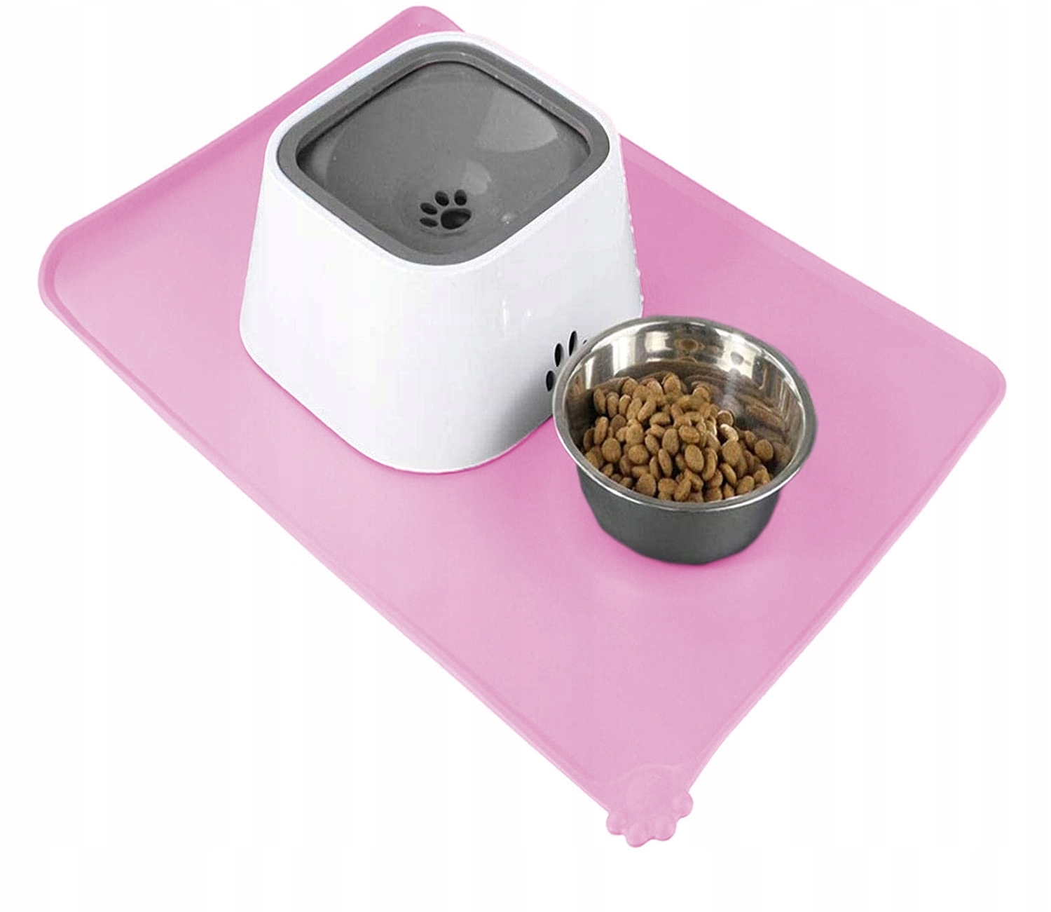 Protiskluzová silikonová podložka pod misky pro mazlíčky růžová