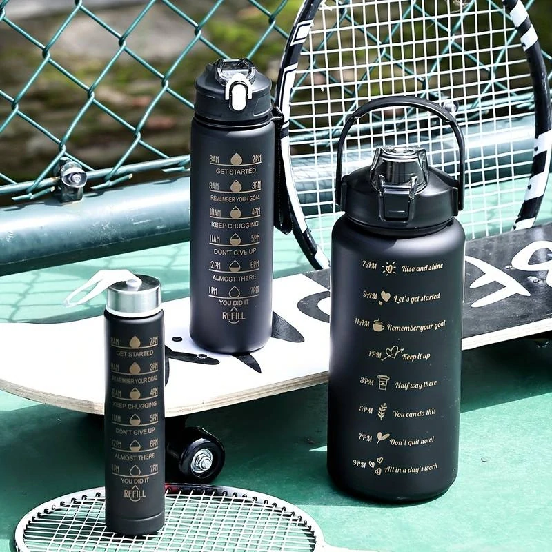 Sada 3 motivačních lahví na vodu s odměrkou 3v1