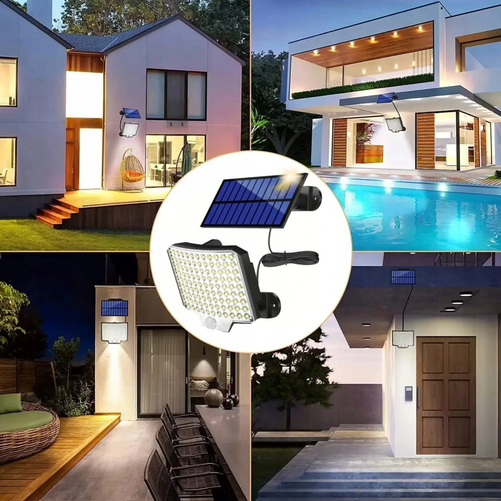 Solární venkovní 108 LED osvětlení pohybový senzor vodotěsní