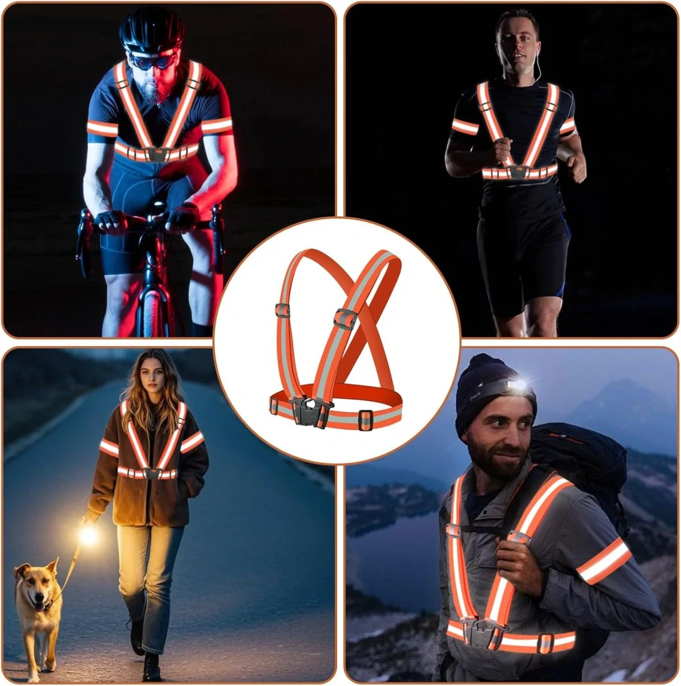 Reflexní šle popruhy kšandy oranžové