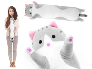 Roztomilý plyšový polštář dlouhá kočka 50cm