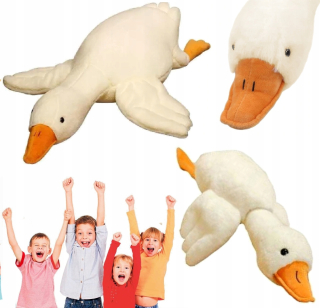 Hračka maskot hebká plyšová husa bílá 50 cm