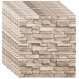Samolepící tapeta panel 3D na zeď pěnová imitace cihla kámen 10 kusu