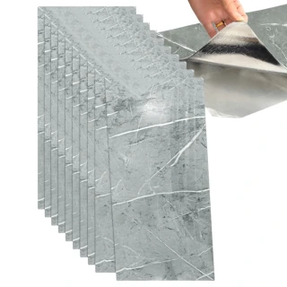 Panele samolepicí šedá mramorová pěnová tapeta nástěnné 30x60cm 10 ks